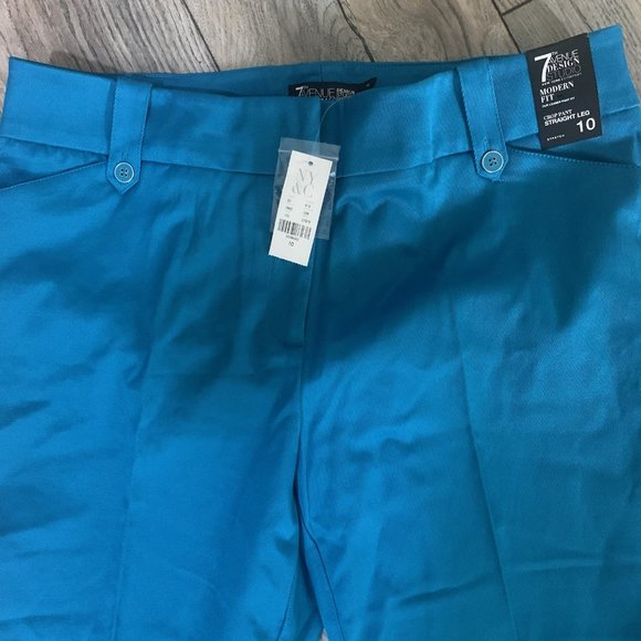 NWT NEW YORK & CO. 7TH AVENUE MODERN FIT STRAIGHT LEG STRETCH CROP PANTS 10 - Picture 3 of 11